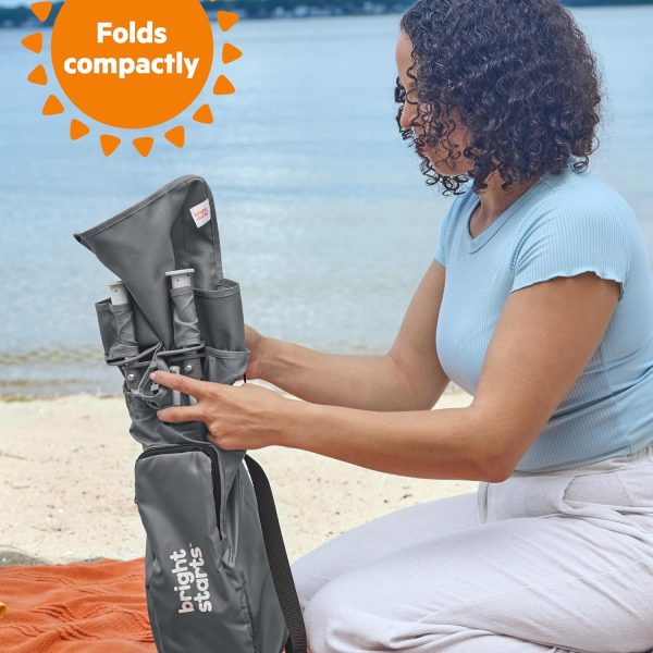 Bright Starts Pop 'N Sit Portable Booster, Indoor/Outdoor Use, Floor Seat with Feeding Tray, Grey, 6 Mos - 3 Yrs - Image 6