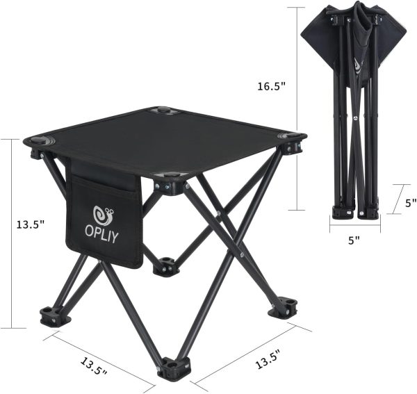Opliy Camping Stool 2 Pack,13.5 Inch Portable Folding Stool for Outdoor Gardening and Beach Hiking Fishing,Foot Stool with Carry Bag (Black) - Image 3