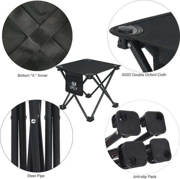 Opliy Camping Stool 2 Pack,13.5 Inch Portable Folding Stool for Outdoor Gardening and Beach Hiking Fishing,Foot Stool with Carry Bag (Black) - Image 5