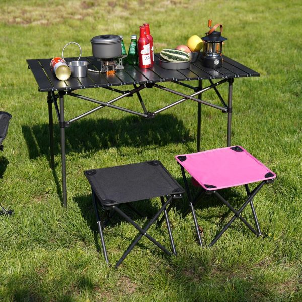 Opliy Camping Stool 2 Pack,13.5 Inch Portable Folding Stool for Outdoor Gardening and Beach Hiking Fishing,Foot Stool with Carry Bag (Black) - Image 7