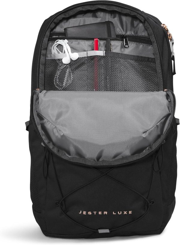 The North Face Women's Every Day Jester Laptop Backpack, TNF Black/Burnt Coral Metallic, One Size - Image 4