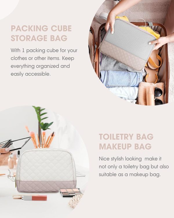 Travel Duffle Bag Weekender for Women: Travel Duffel Bag Carry-On Overnight Bag with Shoe Compartment & Wet Pocket Large Weekend Tote Bag withGym Duffel Bag for Hospital Beige - Image 4